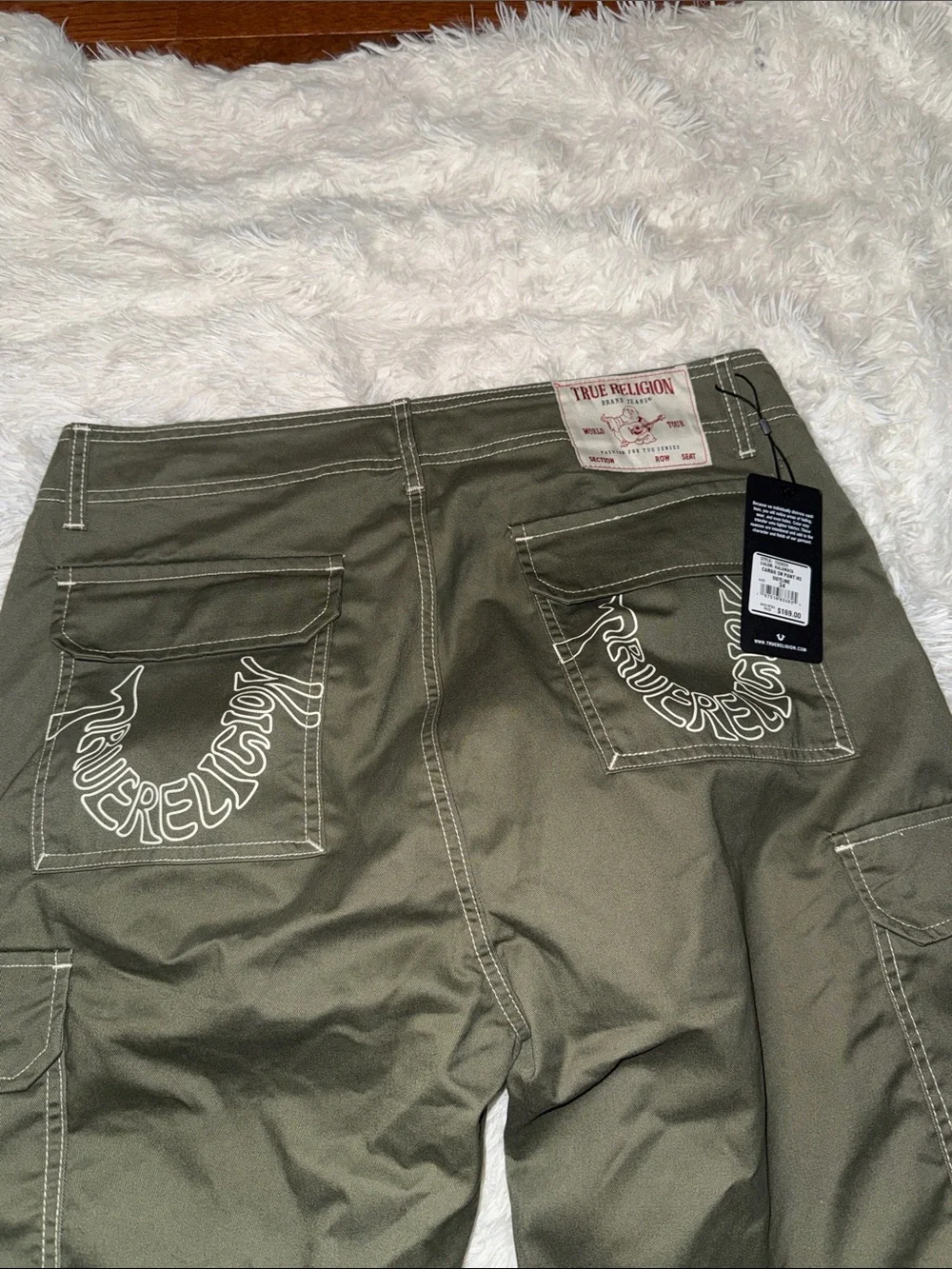 Men's True Religion Olive Green Cargo Pants 34